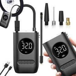  Akkumulátoros kompresszor LCD kijelzővel, USB-töltéssel, 10 bar (v11484)