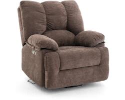  Elektormos relax fekvőfotel barna zsenília szövet (JN-D8118A30)