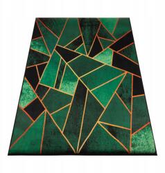  Szőnyeg 220X160CM Zöld Fekete Geometrikus Modern Glamour Háromszögek Bcf (5D)