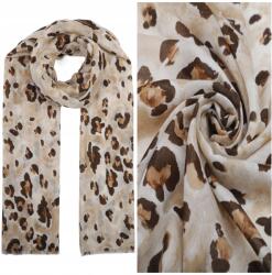 DEMUR Női Sál könnyű tavaszi vékony átmeneti leopárdmintás bézs (z wiskozy panterka panterkowy )