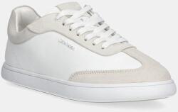 Calvin Klein bőr sportcipő CUPSOLE LACE UP - LTH SUE MIX - fehér Női 37