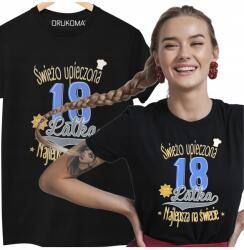 DRUKOMA Póló 18 Éves Születésnapra Vicces Ajándék Tizennyolc Éves Lánynak (Świeżo upieczona 18 20 30 40 50 60 70 lat OLD)