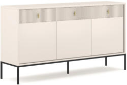 Mebel Elite Komód 154 cm széles, bordázott fronttal kasmír színben - MARCOS (W-MAGGIORE-KASZ-BZ-KOM3D3S)