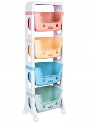 Gockowiak Bobby műanyag gurulós könyvespolc 4 polcos (5902340321478)