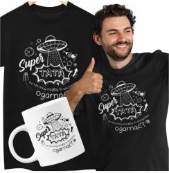 DRUKOMA Apák napi póló Születésnapi Bögre szett Tata bögre (SPODEK Super TATA Koszulka na Dzień Ojca S XL)