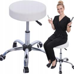 Cerlo Forgószék kerek orvosi Kozmetikai fodrász Hoker állítható (TK1 BIAŁY P)