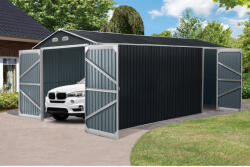  Komplex fém kerti garázs mellékajtóval antracit 602x300x232 cm