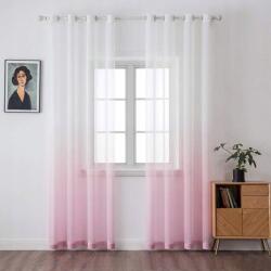 MIULEE Függöny Kész Fátyol 140x215 Ombre Rózsaszín Nappaliba 2 db (B08P1QP252)