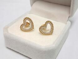  Bájos Arany Szív Fülbevaló P. 585/1, 84g