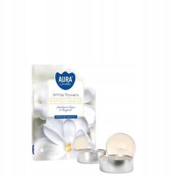 AURA Aromamelegítők Aura Fehér tealight virágok 4h (P15-179)