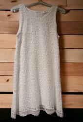 BREEZE Csipkés Breeze ruha, fehér, ujjatlan, elsőáldozásra, esküvőre, méret 134