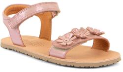 Froddo Sandale barefoot pentru fete FLEXY FLOWERS Pink Shine G3150289-1 | încălțăminte sănătoasă de vară din materiale naturale cu închidere cu arici - 33