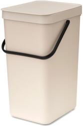 Brabantia Sort & Go konyhai szemetes felnyitható fedéllel, fogantyúval szelektív és komposzt gyűjtéséhez, 16L - D méret, világos bézs - 251740 (251740)