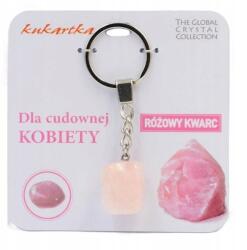  Kulcstartó Csodaszép nő rózsaszín kvarc (BKN-027)