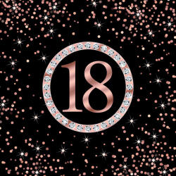 POL-MAK Happy Birthday 18 Rose Gold szalvéta 20 db-os 33x33 cm (PKK057005)