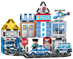  Set de construit cu piese magnetice Statie de Politie STEM Magnetic Tiles 53 de piese (103445)