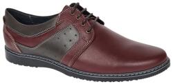 Ciucaleti j Pantofi barbati casual din piele naturala Visiniu Gri GK1VG, marimea 38
