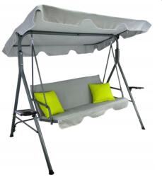 Garden Line Balansoar de grădină A-TYPE 170 × 118 × 153 cm - Gri cu perne în nuanță lime verde (KRE9987)