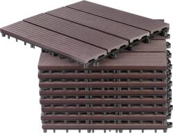 Strend Pro Garden Set dale pentru terasa cu efect lemn WPC, 31x31 cm, 9 piese, maro-gri (255640)
