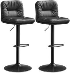 VASAGLE Állítható Magasságú Bárszék Szett Fekete PU Bőr Borítással (LJB094B01)
