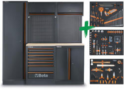 Beta C45PRO 2.0 B7W műhelybútor-kombináció 196 Beta Worker univerzális szerszámból álló választékkal
