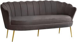  Luxus kanapé, 3 személyes, szürkésbarna Velvet szövet/arany, Art-deco, NOBLEO TYP 2 - pepita