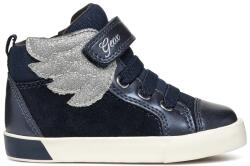 GEOX Geox, Sneaker nyersbőr részletekkel, Sötétkék, Ezüstszín, 21 EU (B36D5A022NFC4P1W-21)