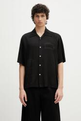 Aries ing Ancient Column Satin Viscose Hawaiian Shirt - fekete M