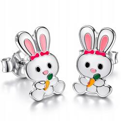 finesilver925 Ezüst női fülbevaló nyuszi csavaros varrás ezüst 925 húsvétra (Biżuteria dla dziecka córki wnuczki dzieci)