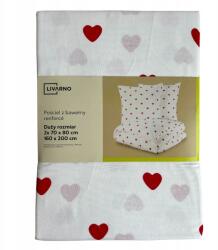 Livarno Valentin napi pamut Valentin-napi ágyneműhuzat 160x200 szív Piros szívecskék