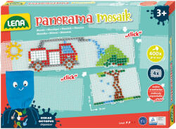 LENA LENA: Set de pini translucizi Panorama Mosaik XL 10 mm, 400 bucăți (35617)