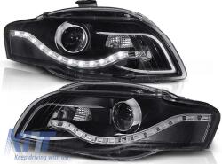  Tuning headlight set with halogen angel eyes suitable for Audi A4 B7 11.2004-03.2008 sedan/wagon/cabriolet, left and right (ABAUHX6010344)
