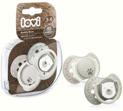 LOVI Suzeta Silicon Dynamic 3-6M 2 Pcs Buddy Bear - 22/864 (5903407228648)