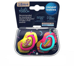 Canpol Babies Suzeta Simetrica Din Silicon 18+ 2 Buc Neon Love 22/654_pin (5901691844148)