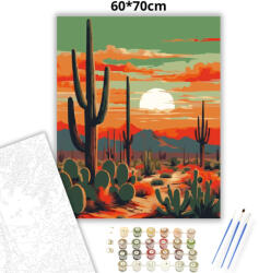  Alkonyati sivatagi ösvény - számfestő készlet - 60×70 cm (Keretre feszítve)