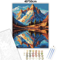  Csendes tó tükörképe - számfestő készlet - 40×50 cm (Keretre feszítve)