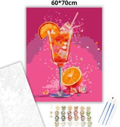  Aperol Spritz koktél - számfestő készlet - 60×70 cm (Keretre feszítve)