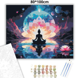  Kozmikus meditáció - számfestő készlet - 80×100 cm (Keretre feszítve)