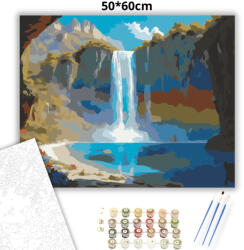  Friss lagúna vízesése - számfestő készlet - 50×60 cm (Keretre feszítve)