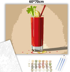  Bloody Mary koktél - számfestő készlet - 60×70 cm (Keretre feszítve)