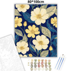  Vibráló virágok - számfestő készlet - 80×100 cm (Keretre feszítve)