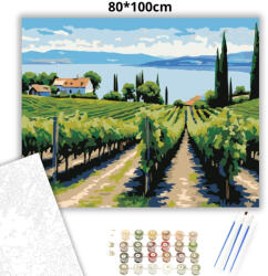  Balatoni szőlőhegy - számfestő készlet - 80×100 cm (Keretre feszítve)