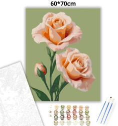  Bársonyos lisianthus virágok - számfestő készlet - 60×70 cm (Keretre feszítve)