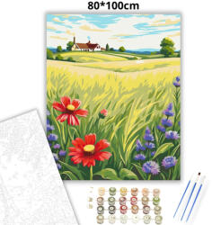  Csendes vidéki ház - számfestő készlet - 80×100 cm (Keret nélkül)