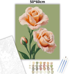  Bársonyos lisianthus virágok - számfestő készlet - 50×60 cm (Keret nélkül)