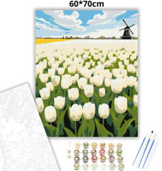  Üde tulipánmező - számfestő készlet - 60×70 cm (Keretre feszítve)