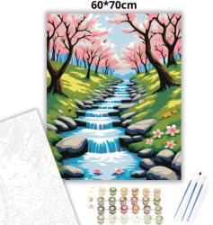  Csordogáló patak - számfestő készlet - 60×70 cm (Keretre feszítve)