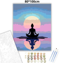  Tükröződő meditáció - számfestő készlet - 80×100 cm (Keret nélkül)