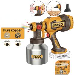 INGCO Pistol vopsit 20V 800 ml 120 DIN s debit mare rezervor inox pentru vopsea si lac (CSGLI20041) - dauto