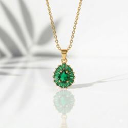 KÁRPÁTHY ékszer Smaragd ragyogás aranyozott nyaklánc